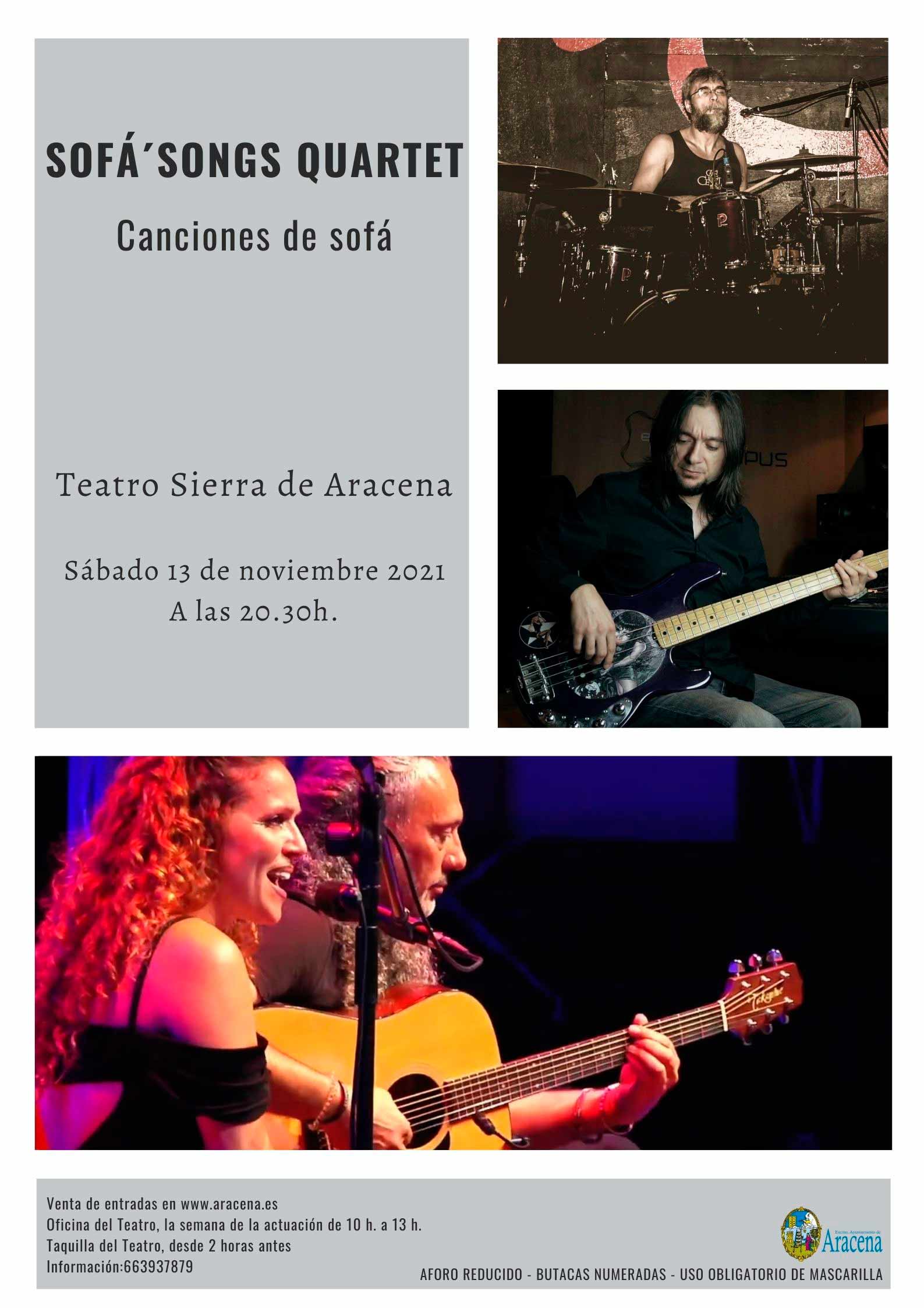 VENDA DE ENTRADAS Sofá'Songs Quartet: Canciones de sofá | Teatro Sierra de  Aracena | Aracena(HUELVA)| GIGLON